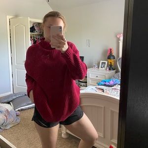 oversized red sweater